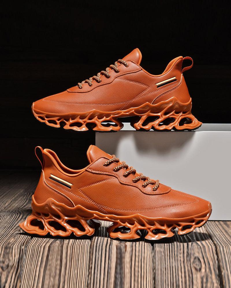 Techwear Frosted Leather Sneakers - Techwear Official