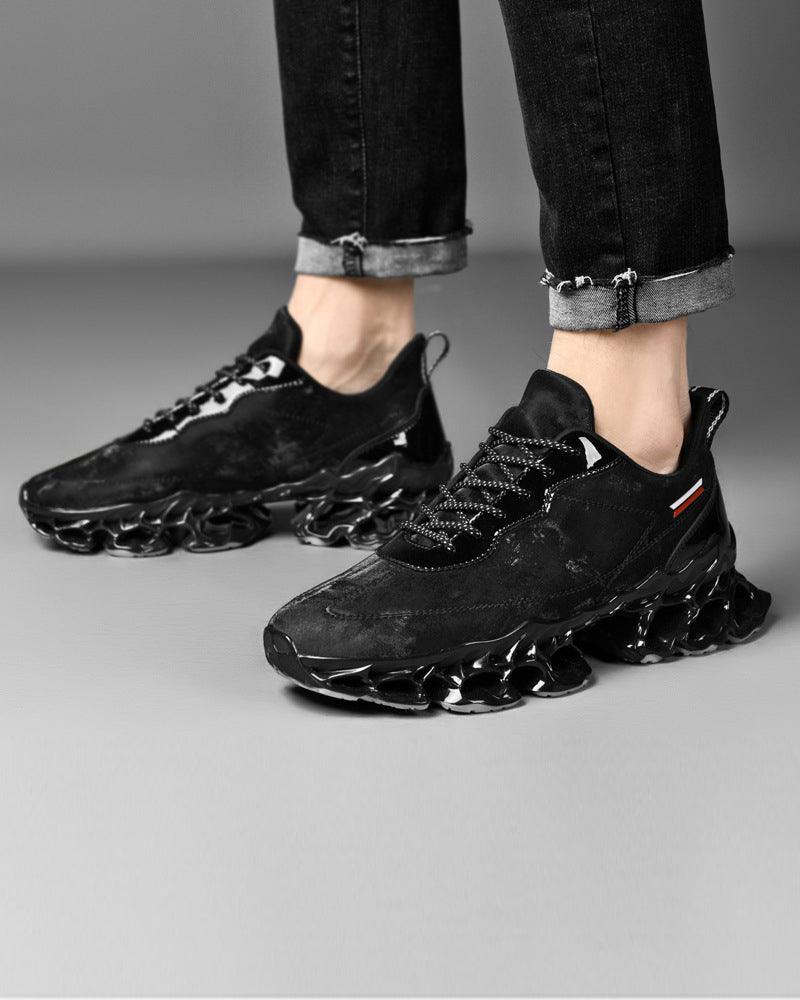 Techwear Frosted Leather Sneakers - Techwear Official