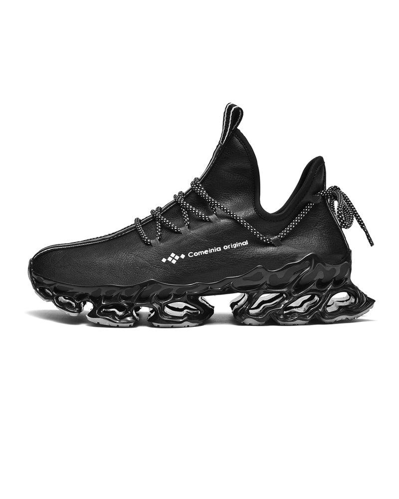leather sneakers,lightweight sneakers,techwear shoes,cyberpunk shoes,tech shoes,futuristic shoes,tech wear shoes,techwear sneakers,platform sneakers,black sneakers,japanese sneakers,techwear,tech wear,affordable techwear,techwear fashion,Japanese techwear,techwear outfits,futuristic clothing,cyberpunk clothing,cyberpunk techwear