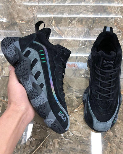 Techwear Nubuck Leather Sneakers - Techwear Official