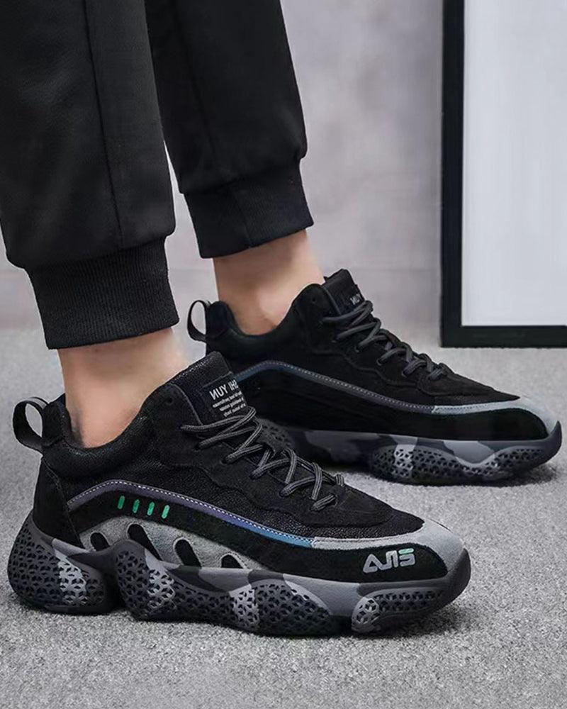 Techwear Nubuck Leather Sneakers - Techwear Official