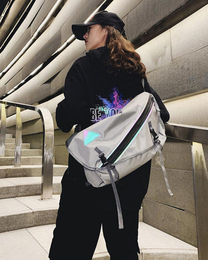 Techwear Reflective Messenger Bag - Techwear Official