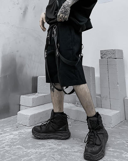 Techwear Ribbon Cargo Shorts - Techwear Official