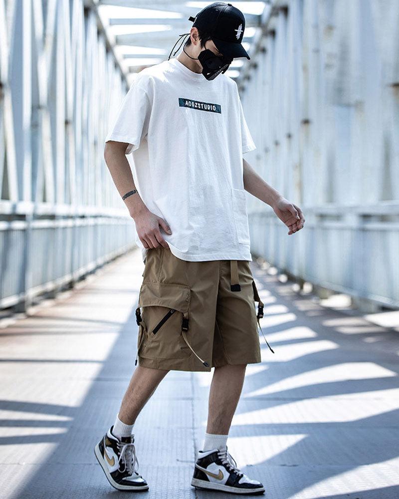Techwear Ribbon Multi-Pocket Cargo Shorts - Techwear Official