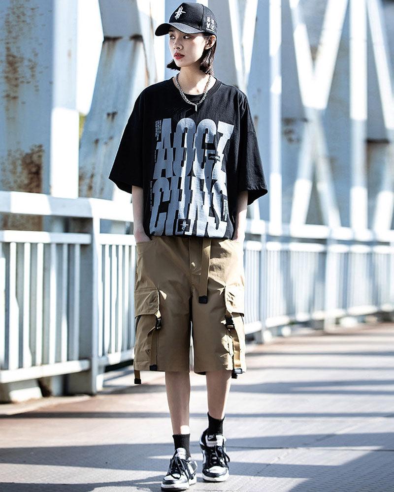 Techwear Ribbon Multi-Pocket Cargo Shorts - Techwear Official