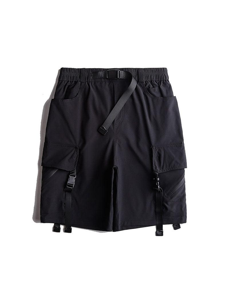 Techwear Ribbon Multi-Pocket Cargo Shorts - Techwear Official