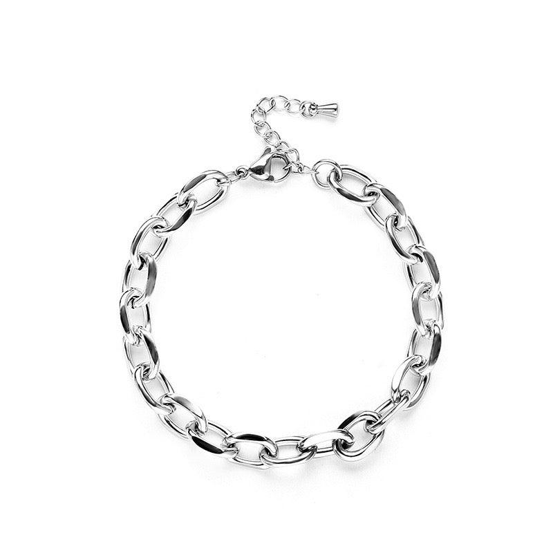 Silver Rustic Bracelet For Men | Silver Bracelet Hammered | Rugged Bracelet  Men | Silver Chain Bracelet Link | Thick Bracelet | Gift For Him