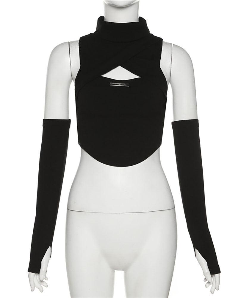 Techwear Turtleneck Cutout Top - Techwear Official