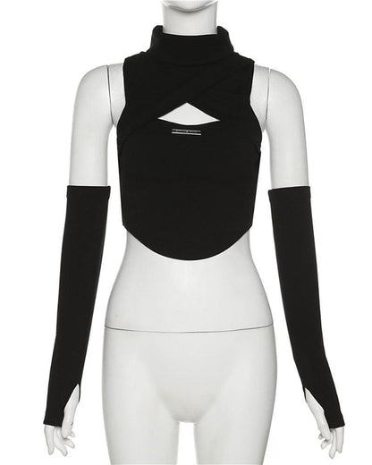 Techwear Turtleneck Cutout Top - Techwear Official