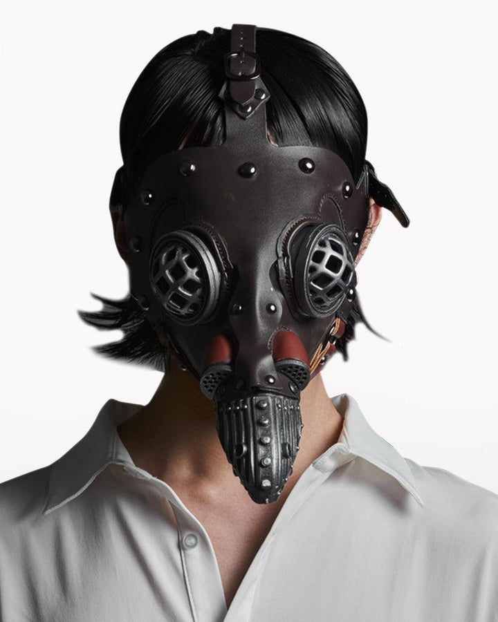 The Night Of Crow Punk Leather Mask - Techwear Official