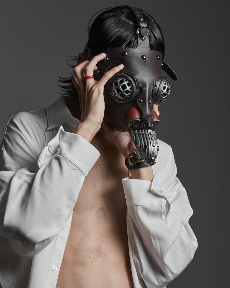 The Night Of Crow Punk Leather Mask - Techwear Official