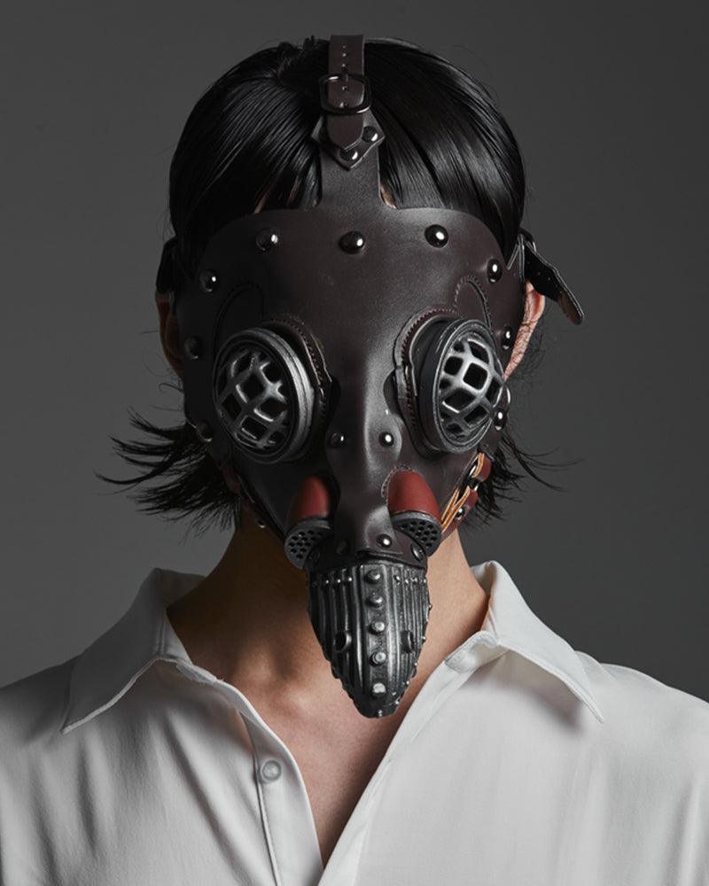 The Night Of Crow Punk Leather Mask - Techwear Official