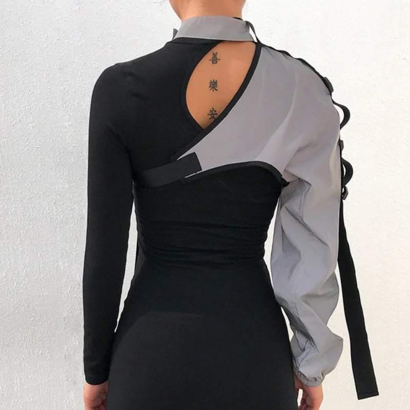 Time To Say Goodbye Reflective Shoulder Top - Techwear Official