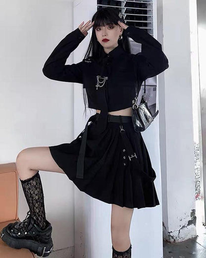 Tough As Time Short Style Suit And Skirt Set - Techwear Official