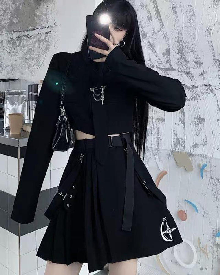 Tough As Time Short Style Suit And Skirt Set - Techwear Official