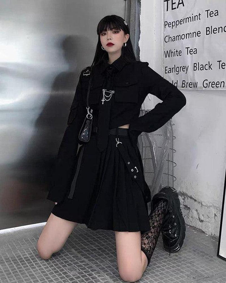 Tough As Time Short Style Suit And Skirt Set - Techwear Official