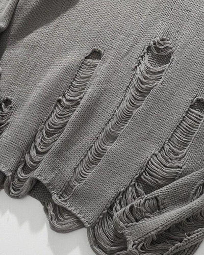 Trendy Punk Tattered Sweater - Techwear Official