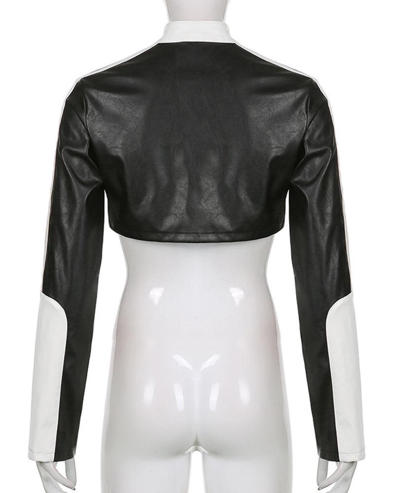 Try Everything Street PU Crop Jacket - Techwear Official