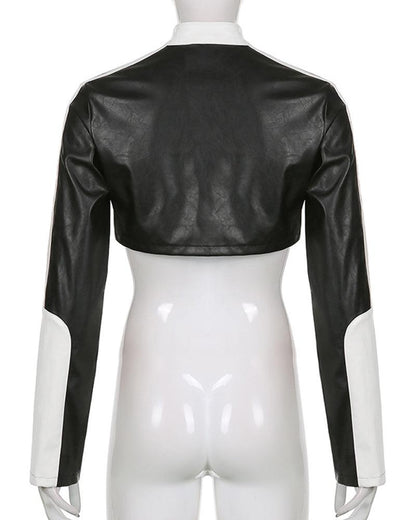 Try Everything Street PU Crop Jacket - Techwear Official