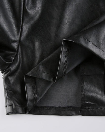 Try Everything Street PU Crop Jacket - Techwear Official