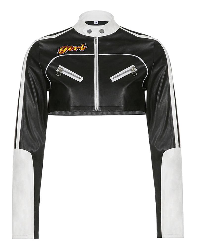 Try Everything Street PU Crop Jacket - Techwear Official