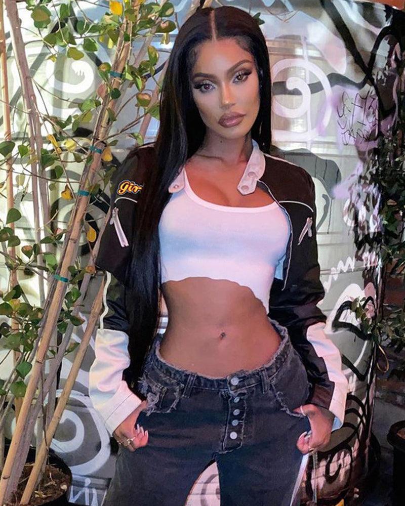 Try Everything Street PU Crop Jacket - Techwear Official