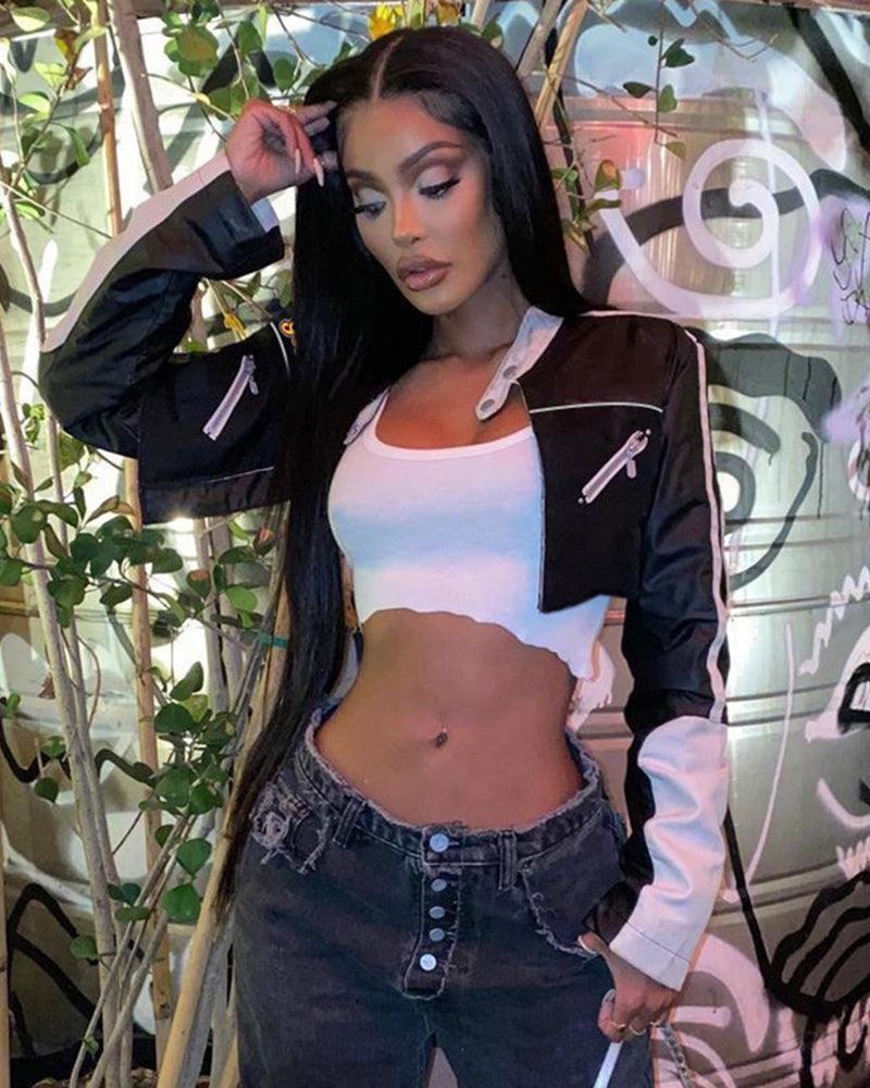 Try Everything Street PU Crop Jacket - Techwear Official