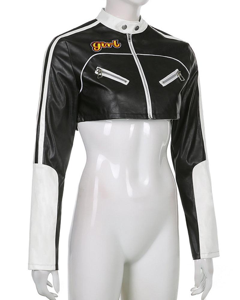 Try Everything Street PU Crop Jacket - Techwear Official