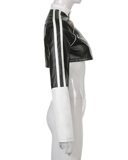 Try Everything Street PU Crop Jacket - Techwear Official