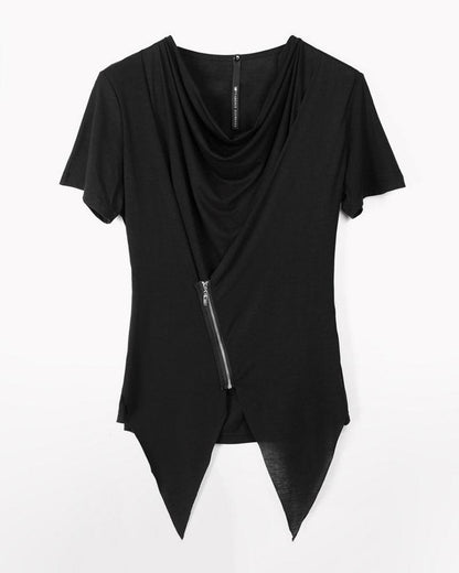 Turn Me Around Irregular Zipper T-Shirt - Techwear Official