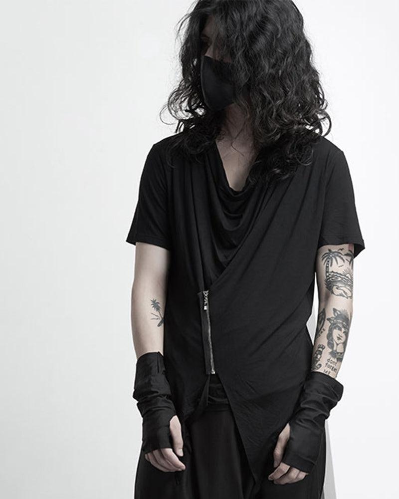 Turn Me Around Irregular Zipper T-Shirt - Techwear Official