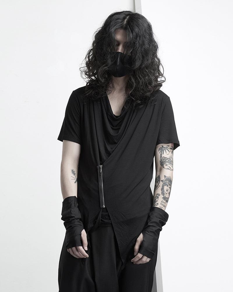Turn Me Around Irregular Zipper T-Shirt - Techwear Official