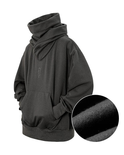Wake Me Up Turtleneck Scarf Hoodie - Techwear Official