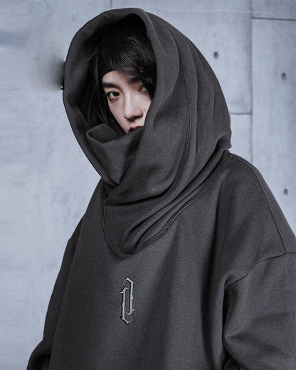 Wake Me Up Turtleneck Scarf Hoodie - Techwear Official
