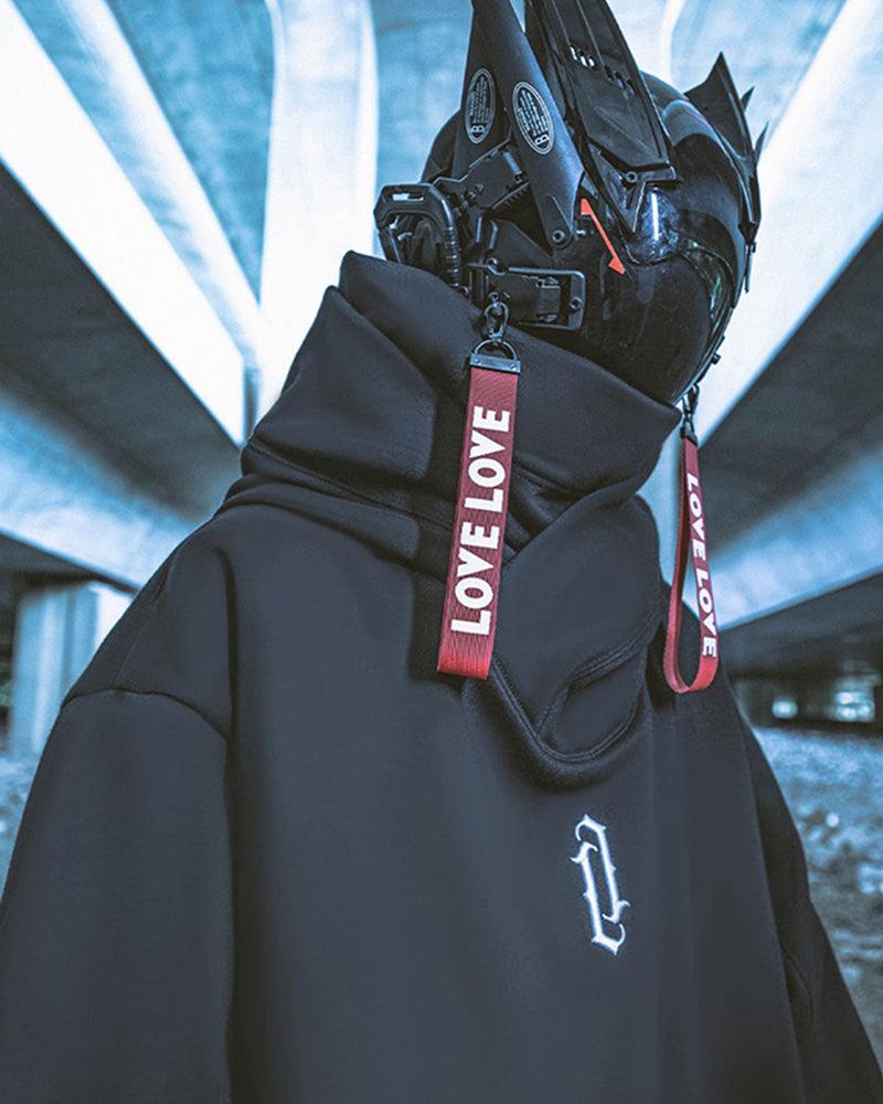 Wake Me Up Turtleneck Scarf Hoodie - Techwear Official