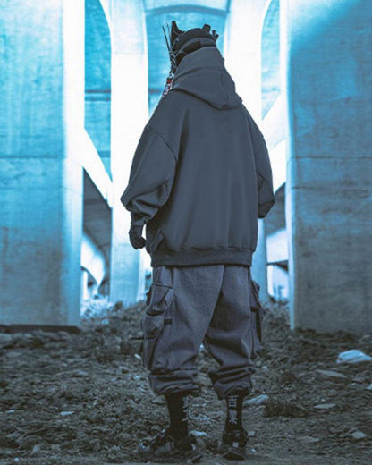 Wake Me Up Turtleneck Scarf Hoodie - Techwear Official