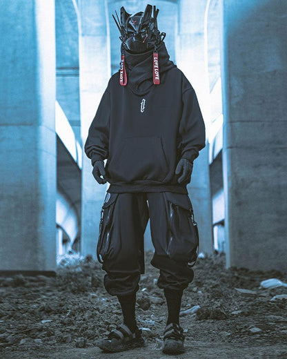 Wake Me Up Turtleneck Scarf Hoodie - Techwear Official