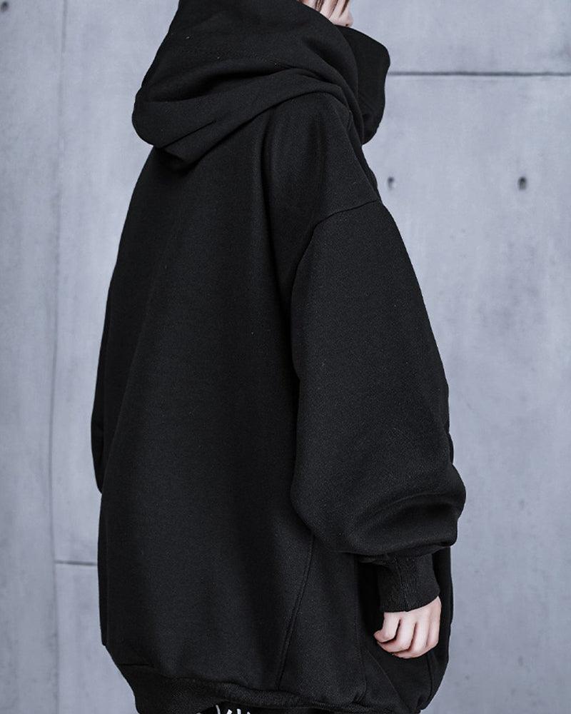 Wake Me Up Turtleneck Scarf Hoodie - Techwear Official