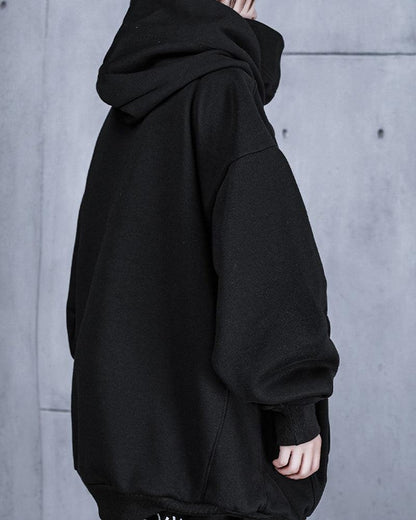 Wake Me Up Turtleneck Scarf Hoodie - Techwear Official