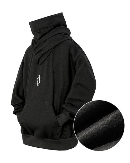 Wake Me Up Turtleneck Scarf Hoodie - Techwear Official