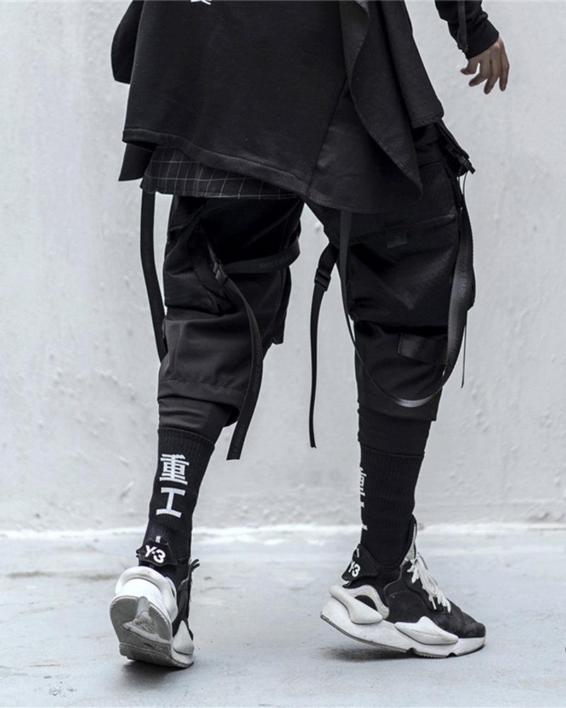 Walk The Streets Multi Pocket Ribbon Pants - Techwear Official