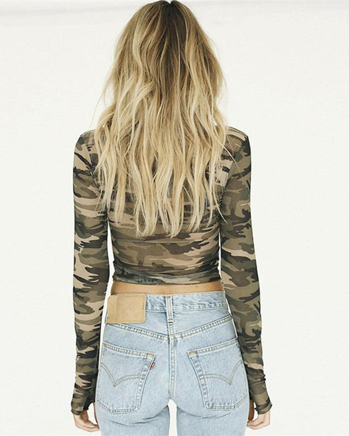 Where I Want To Be Camo Mesh Top - Techwear Official