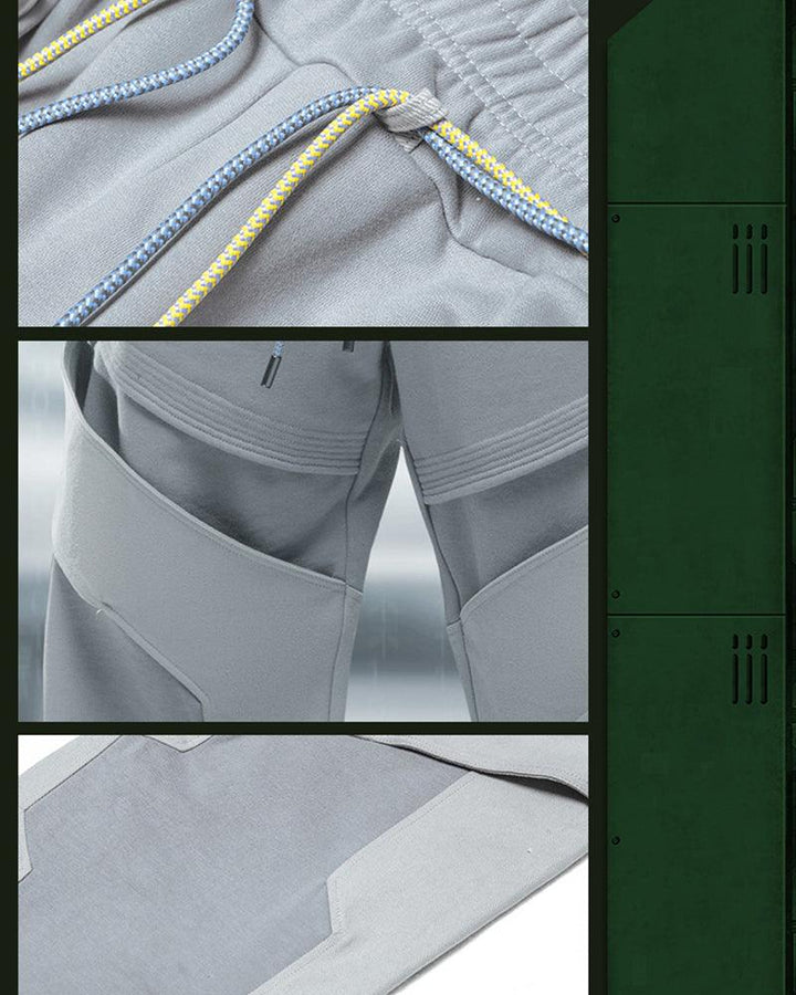 XIPHEVIL White Ghost Cyberpunk Unisex Patchwork Pants – Techwear