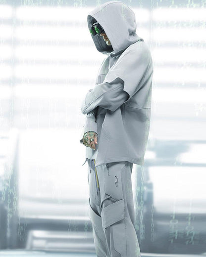 White Ghost Cyberpunk Patchwork Pants - Techwear Official