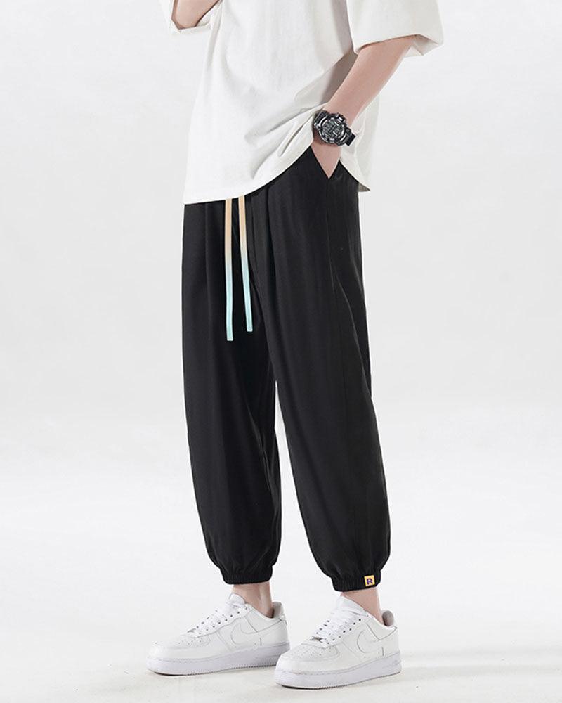Summer Picnic Ice Silk Drawstring Jogger Pants - Techwear Official