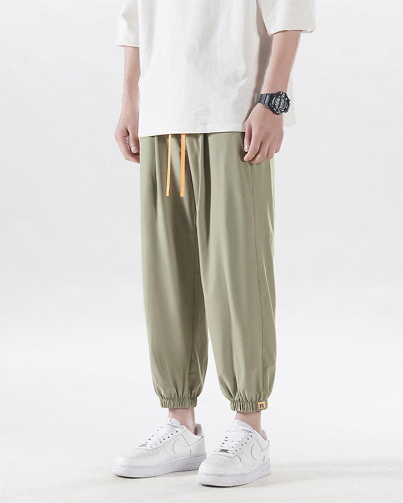 Summer Picnic Ice Silk Drawstring Jogger Pants - Techwear Official