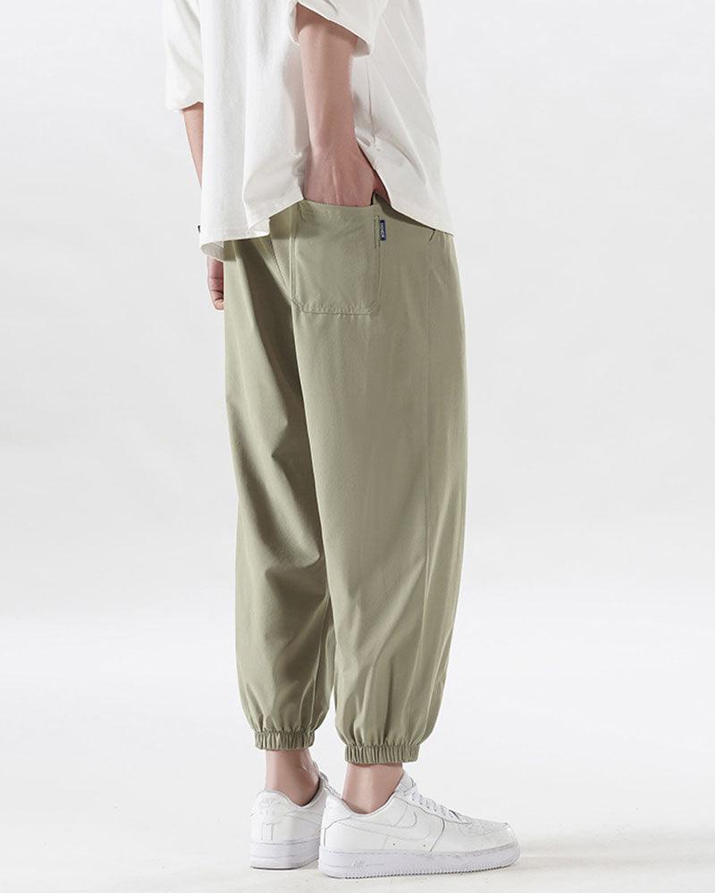 Summer Picnic Ice Silk Drawstring Jogger Pants - Techwear Official