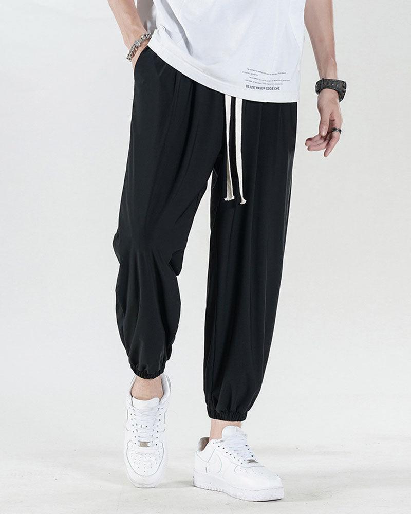 Ice Silk Pants,Summer Pants, jogger pants,techwear pants,mens streetwear outfits