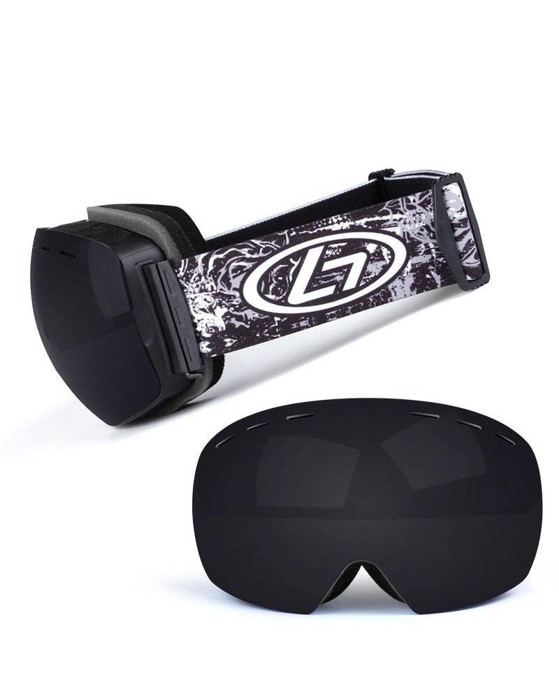ski goggles with glasses Futuristic Ski Goggles for Men, Blue, Adjustable Elastic Band, PC and TPU Material
