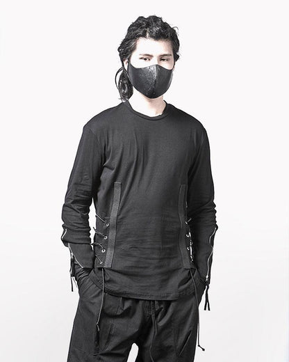 Techwear T-shirts,tactical shirt,mens black tees,cargo t-shirt men&